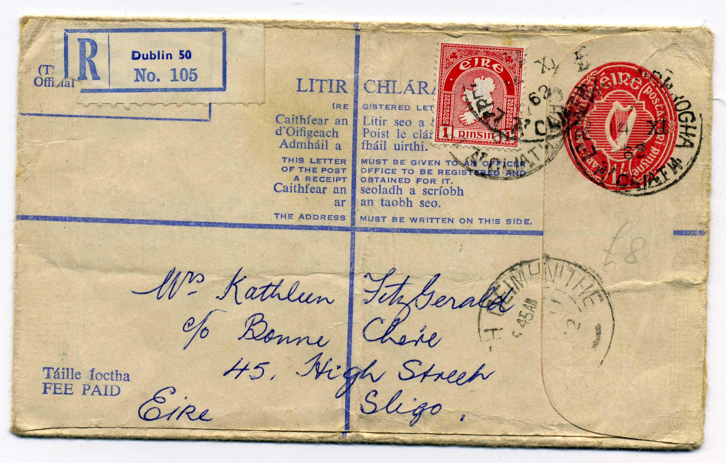 Irish Stamps from Raven StampsRegistered Envelopes Sizes F and G